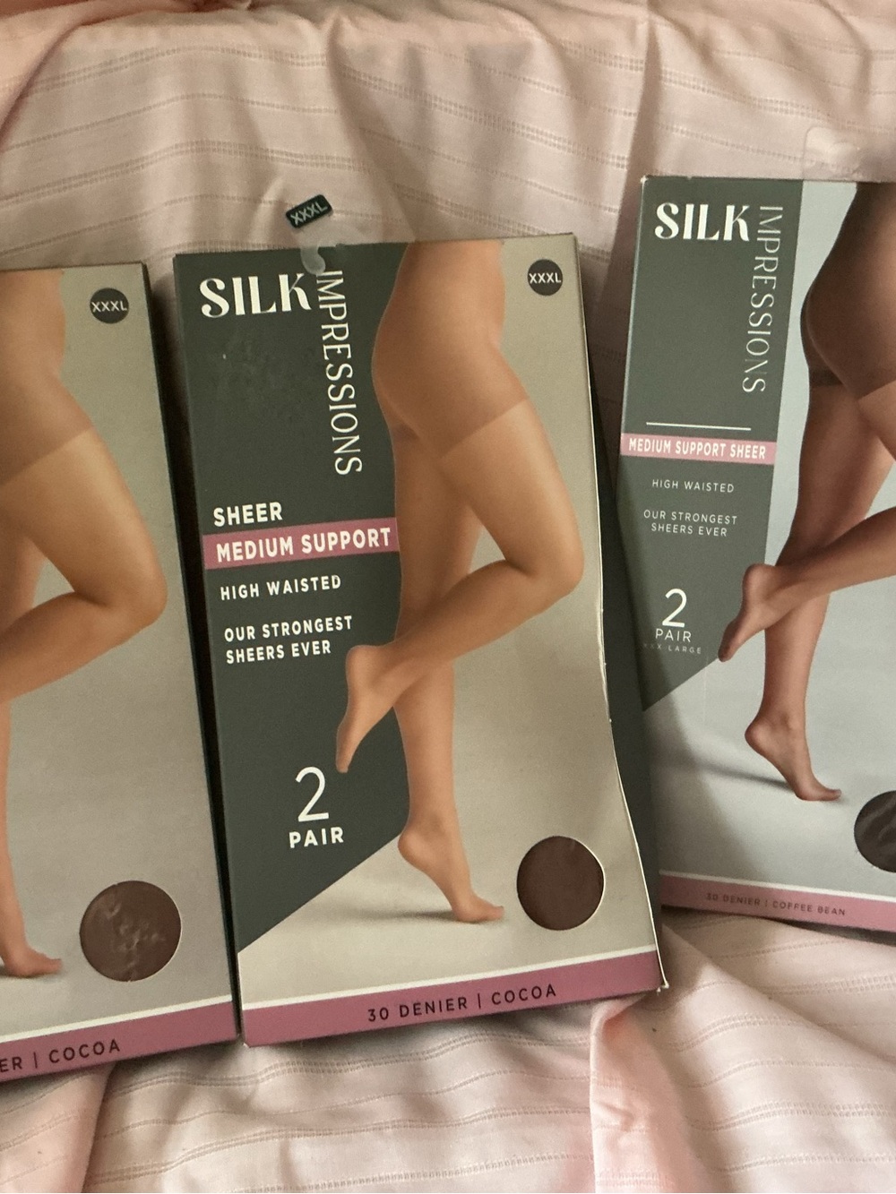 Impressions Sheer Medium Support Dress Socks - Cocoa Brown (2 Pair)